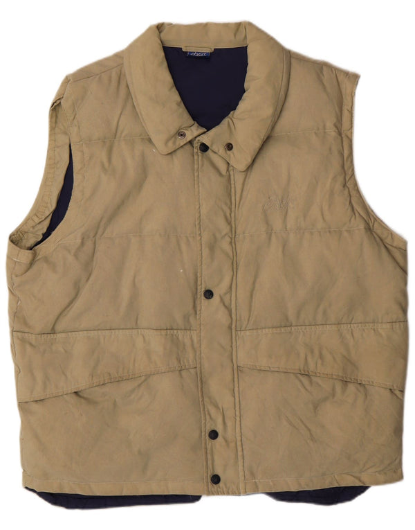 Męska wyściełana kamizelka Asics UK 40, duża, beżowa, poliamid