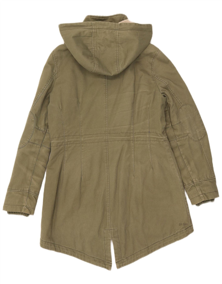 Damska kurtka parka z kapturem Fat Face UK 14, średnia bawełna khaki