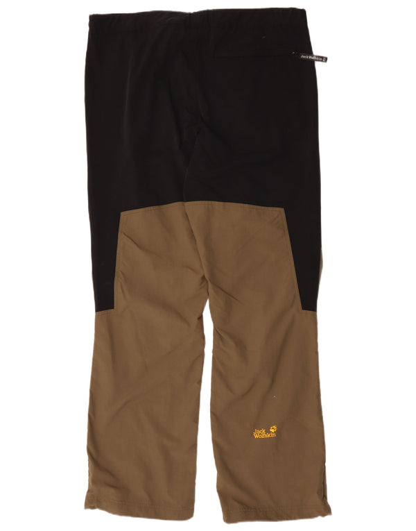 Męskie proste spodnie typu casual Jack Wolfskin W46 L33 Brązowy blok kolorów