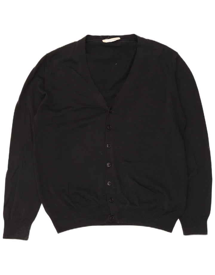 Zara Męski sweter rozpinany, duży, czarny, bawełniany