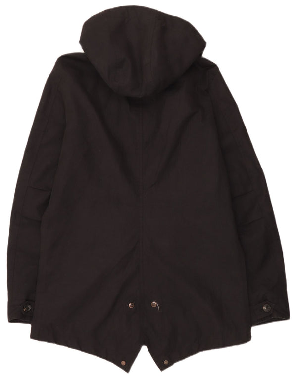 Męska kurtka parka z kapturem Scotch & Soda UK 40, duża, czarna, poliestrowa