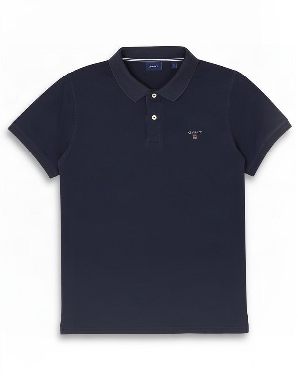 Męska koszulka polo Gant, duża, granatowa, bawełniana