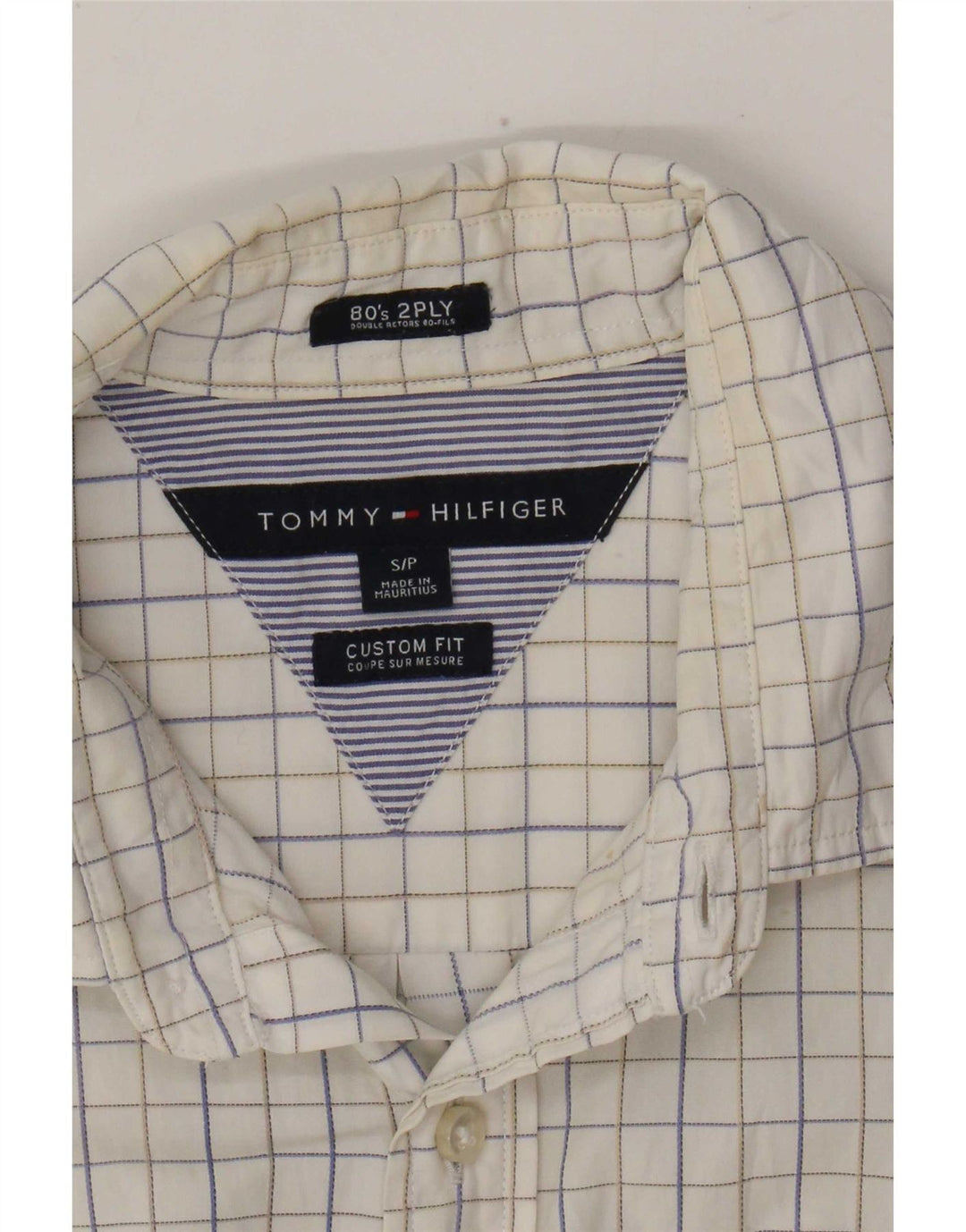 Męska koszula o dopasowanym kroju Tommy Hilfiger w małą białą kratkę