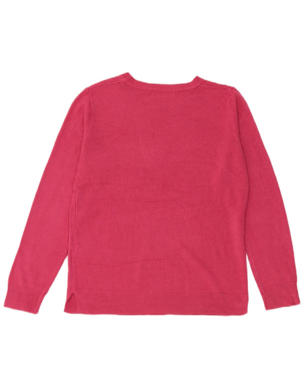 Marks & Spencer Damski sweter z dekoltem w łódkę UK 12 Średni różowy akryl