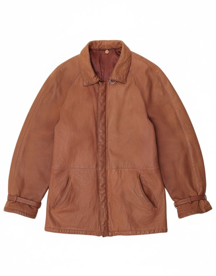 Vintage damska kurtka skórzana IT 52 2XL brązowa