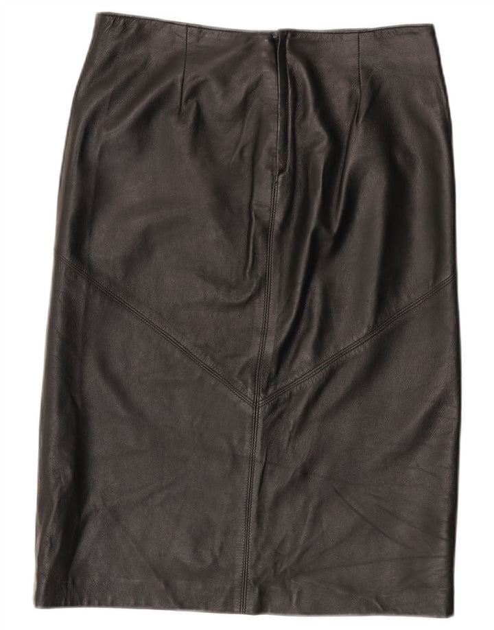 Vintage damska skórzana spódnica IT 44 Medium W30 czarna skóra