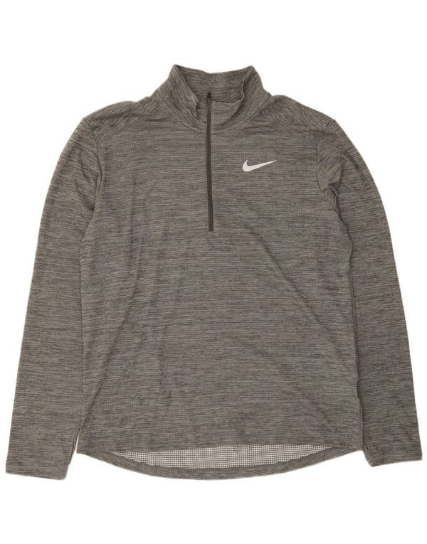 Męski dres Nike Dri Fit z zamkiem błyskawicznym na szyi, duży, szary nakrapiany