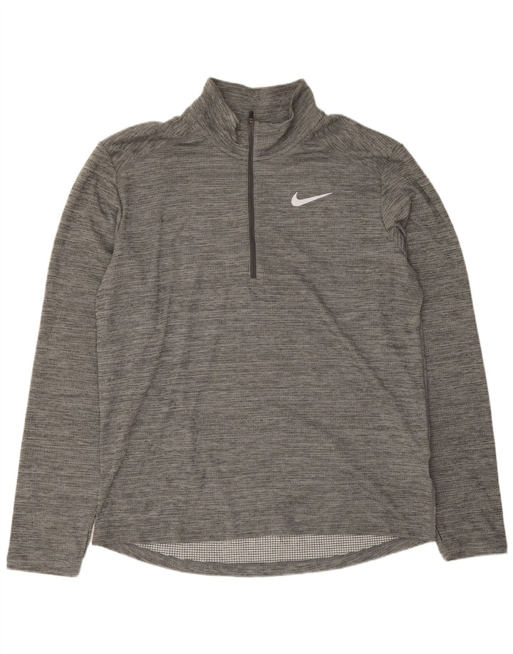 Męski dres Nike Dri Fit z zamkiem błyskawicznym na szyi, duży, szary nakrapiany