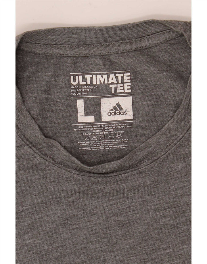 Adidas Męski T-shirt Climalite Top, duży, szary, nakrapiany poliester