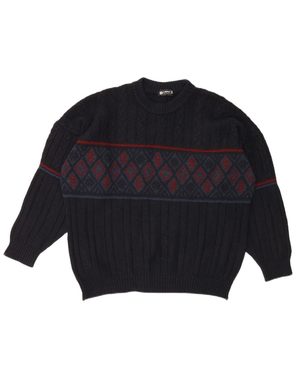 Sweter męski St Michael z okrągłym dekoltem UK 46 2XL Granatowy Argyle/Diament