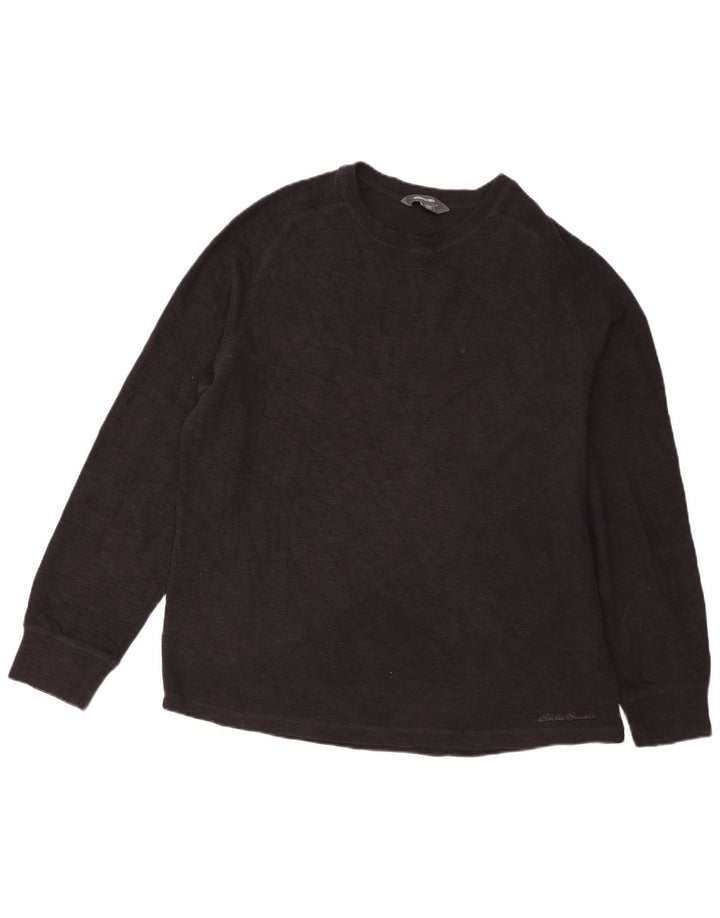 Męski top z długim rękawem XL, Eddie Bauer, czarny, bawełniany