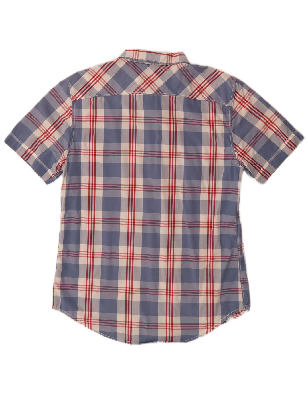 Męska koszula slim fit z krótkim rękawem Levi's, bawełniana w średnią niebieską kratkę