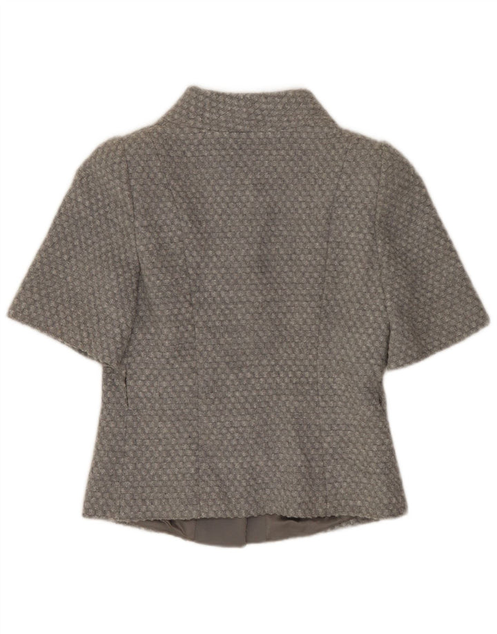 BENETTON Damska marynarka z krótkim rękawem, zapinana na 4 guziki IT 38 XS, szara