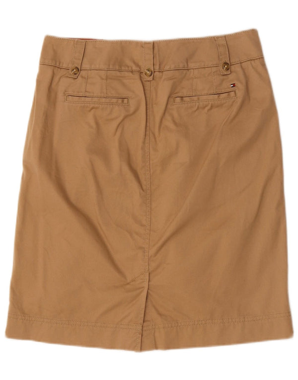Prosta spódnica damska Tommy Hilfiger US 8 Medium W32 Brązowa bawełna