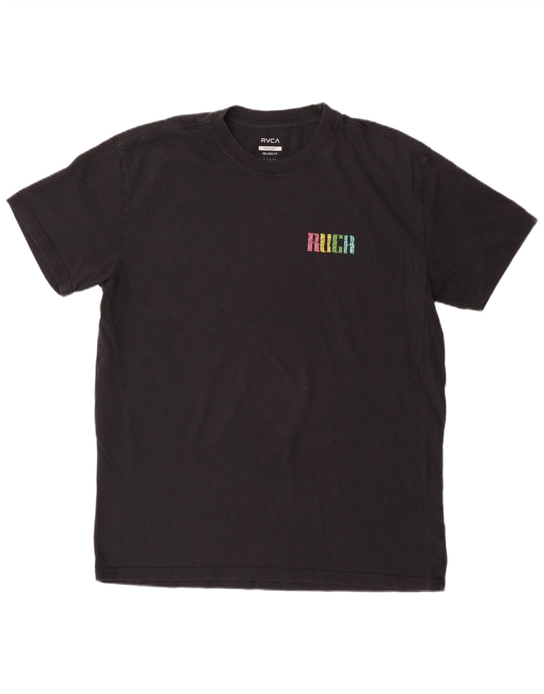 Męski T-shirt RVCA o swobodnym kroju z grafiką, duży, czarny