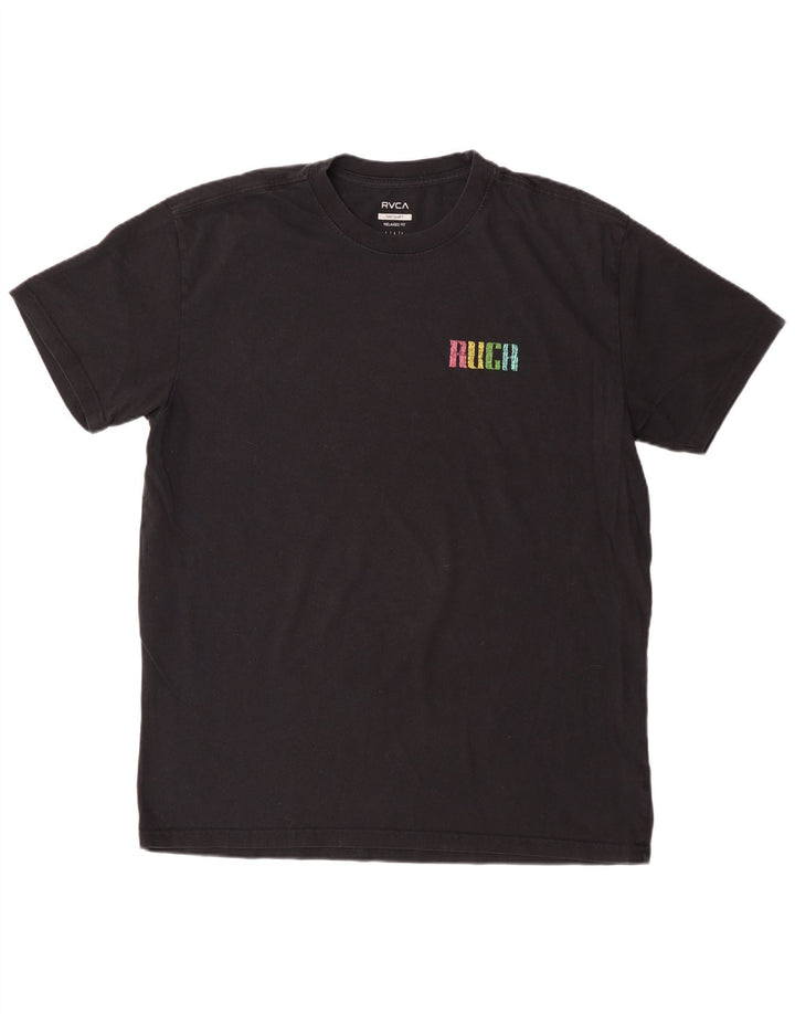 Męski T-shirt RVCA o swobodnym kroju z grafiką, duży, czarny