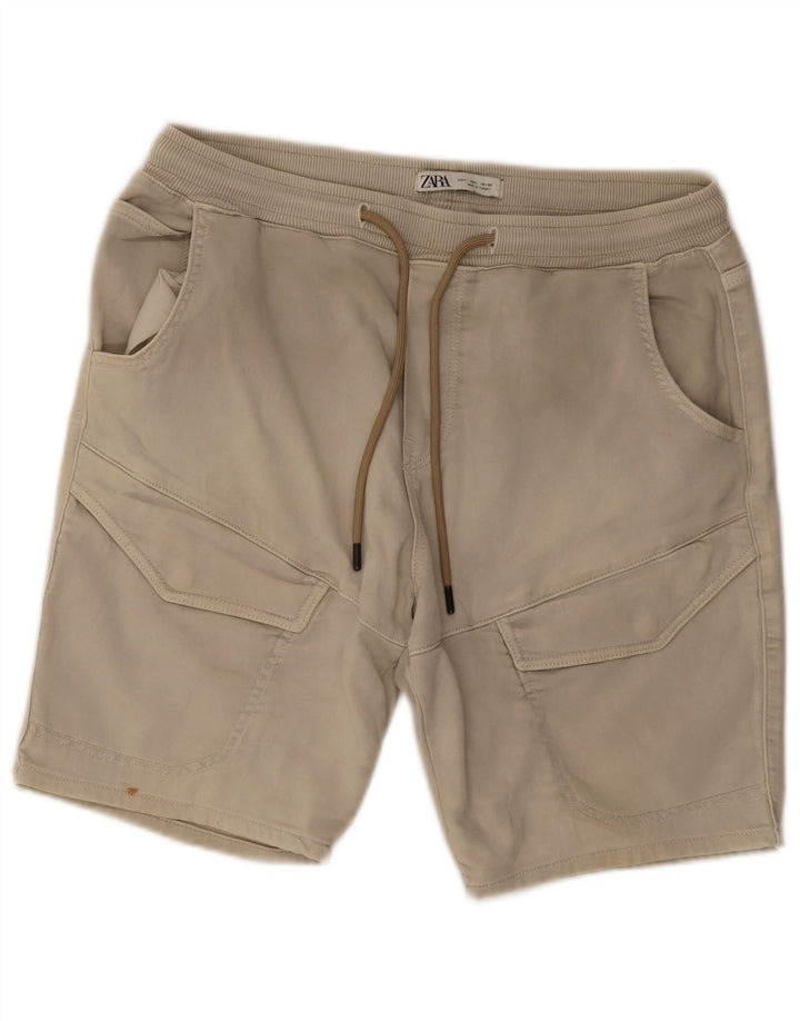 Męskie spodenki cargo Zara, duże W32, beżowa bawełna