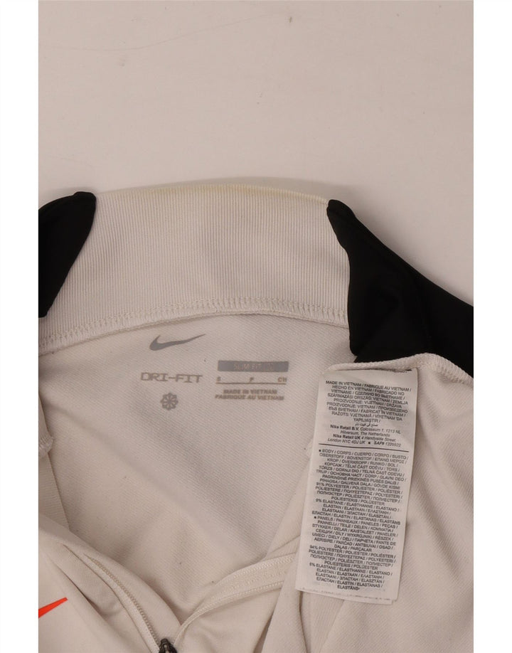 Męski dres Nike Dri Fit z zamkiem błyskawicznym i wąskim pulowerem, mały, biały