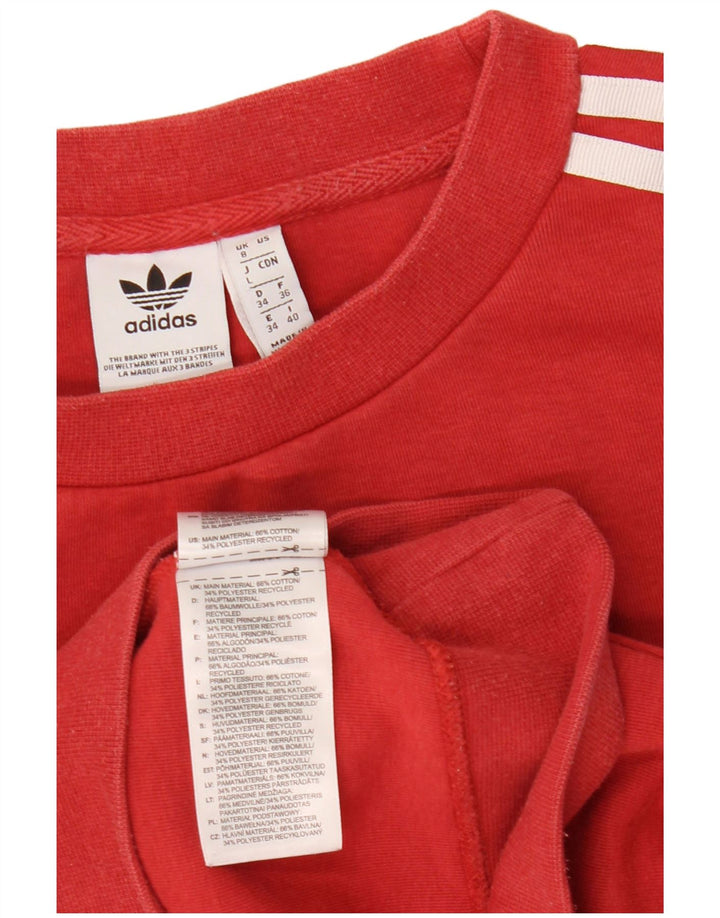 Damski sweter oversize ADIDAS UK 8, mały, czerwony, bawełniany