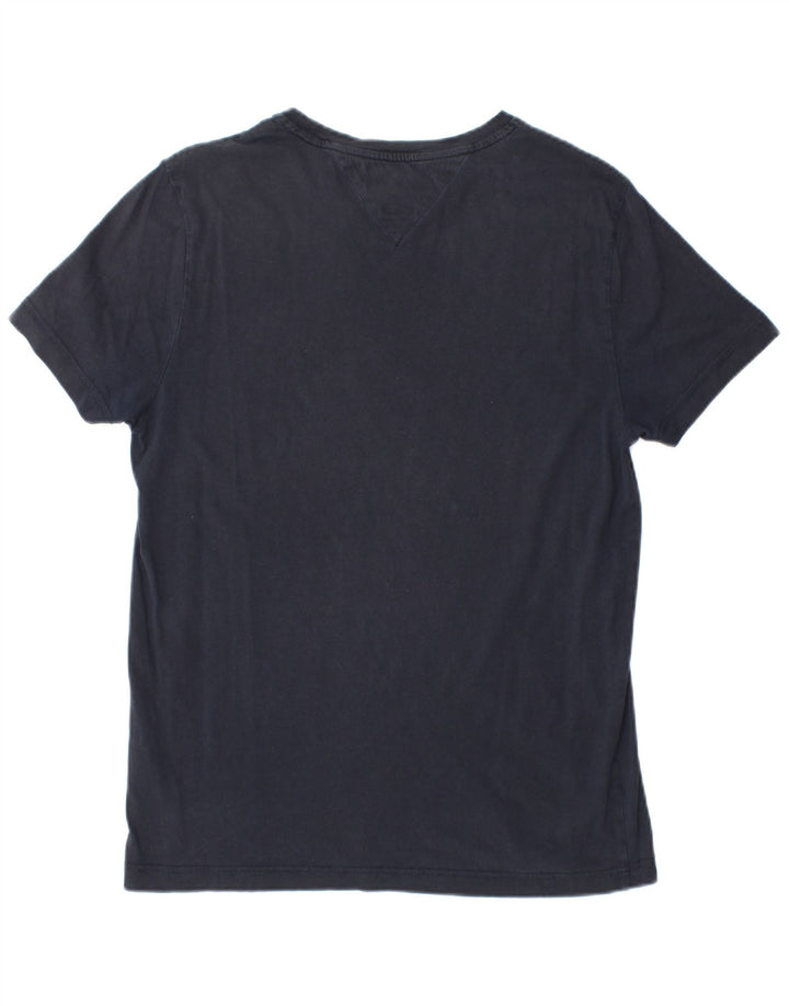 Męska koszulka z grafiką Tommy Hilfiger Top, średnia, granatowa bawełna
