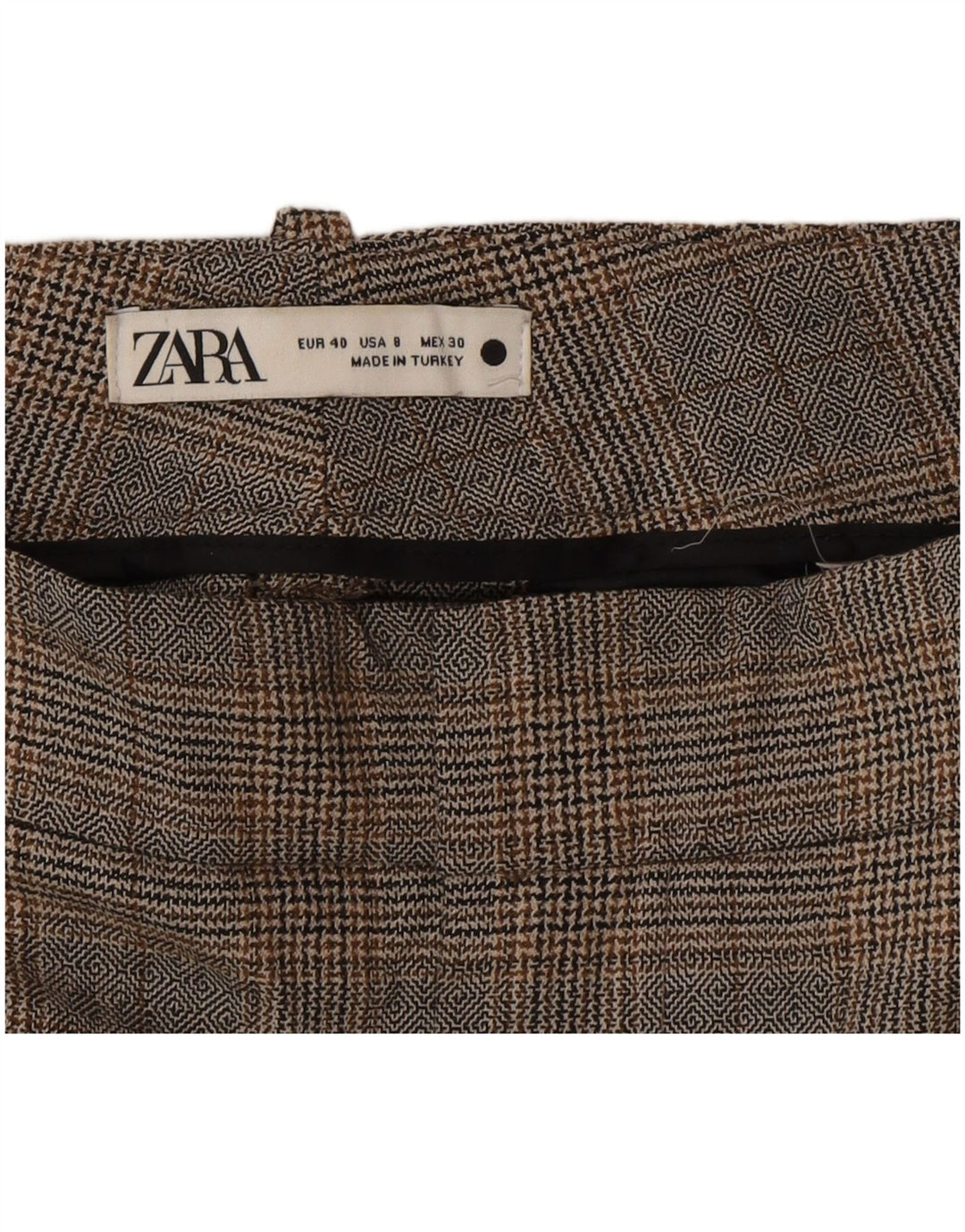 Krótkie spodnie damskie Zara EU 40 Medium W30 L28 Szary poliester w kratę