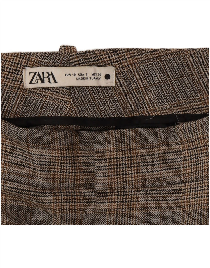 Krótkie spodnie damskie Zara EU 40 Medium W30 L28 Szary poliester w kratę