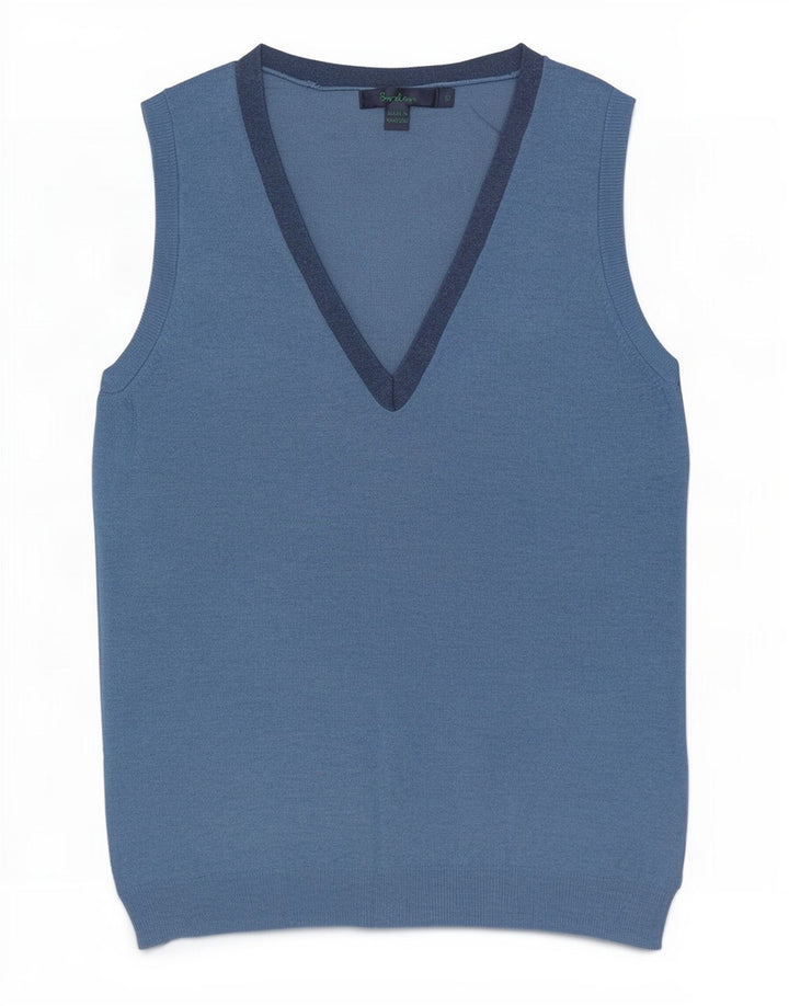 Tank top damski Boden z kamizelką UK 10, mały, niebieski, bawełniany