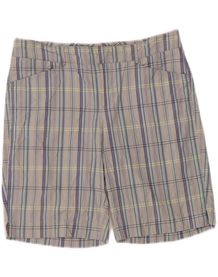 Damskie spodenki codzienne DOCKERS US 8 średnie W34 szara bawełniana krata