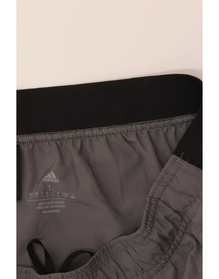 Męskie spodenki sportowe Adidas Aeroready, duże, szare, z blokami kolorów, poliestrowe