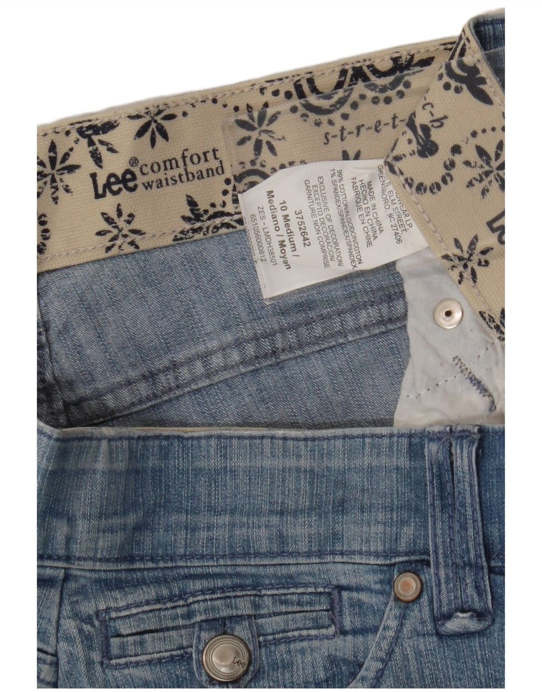 Damskie spodenki jeansowe LEE US 10 Large W32, niebieska bawełna