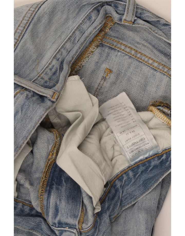 Męskie proste dżinsy Carhartt W34 L28 Niebieskie bawełniane