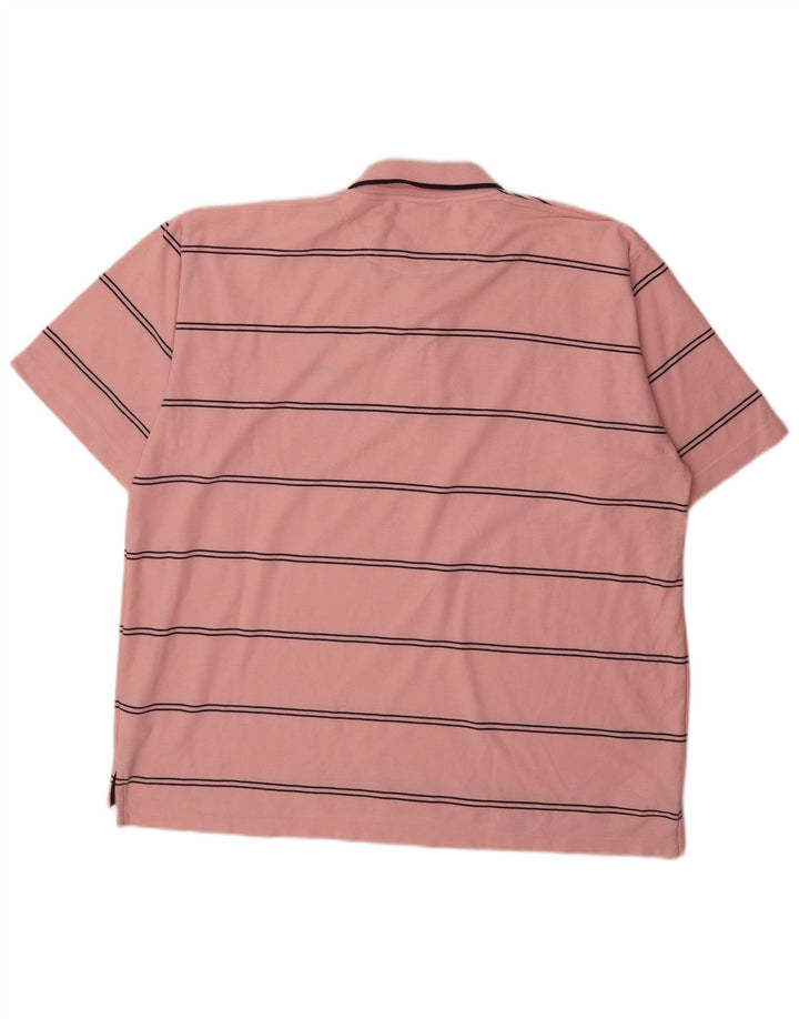 Męska koszulka polo Umbro 2XL z poliestru w różowe paski