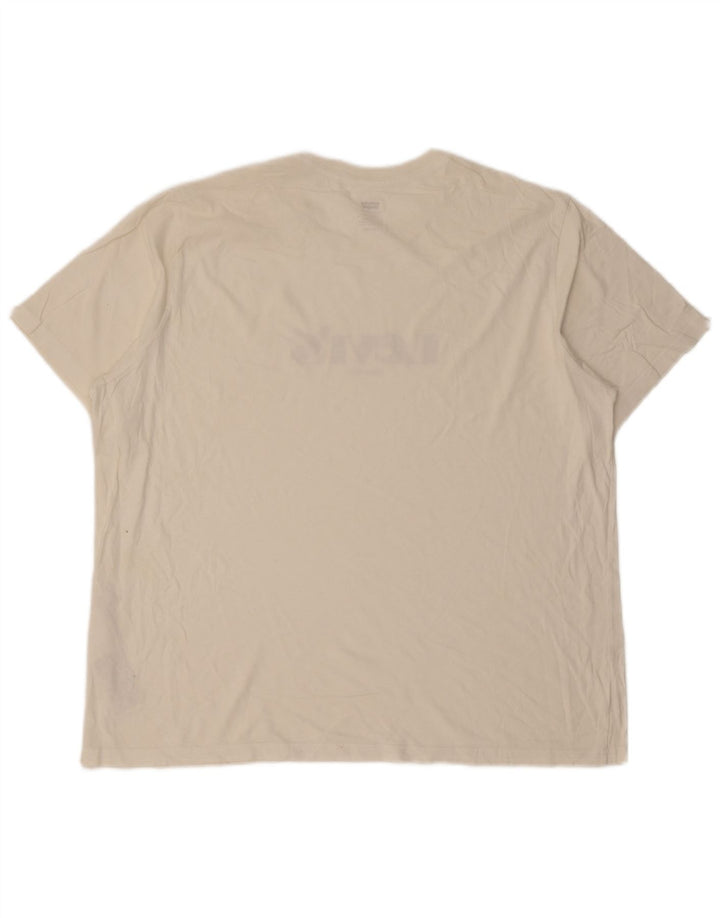 Męski T-shirt z grafiką Levi's, góra XL, biała bawełna