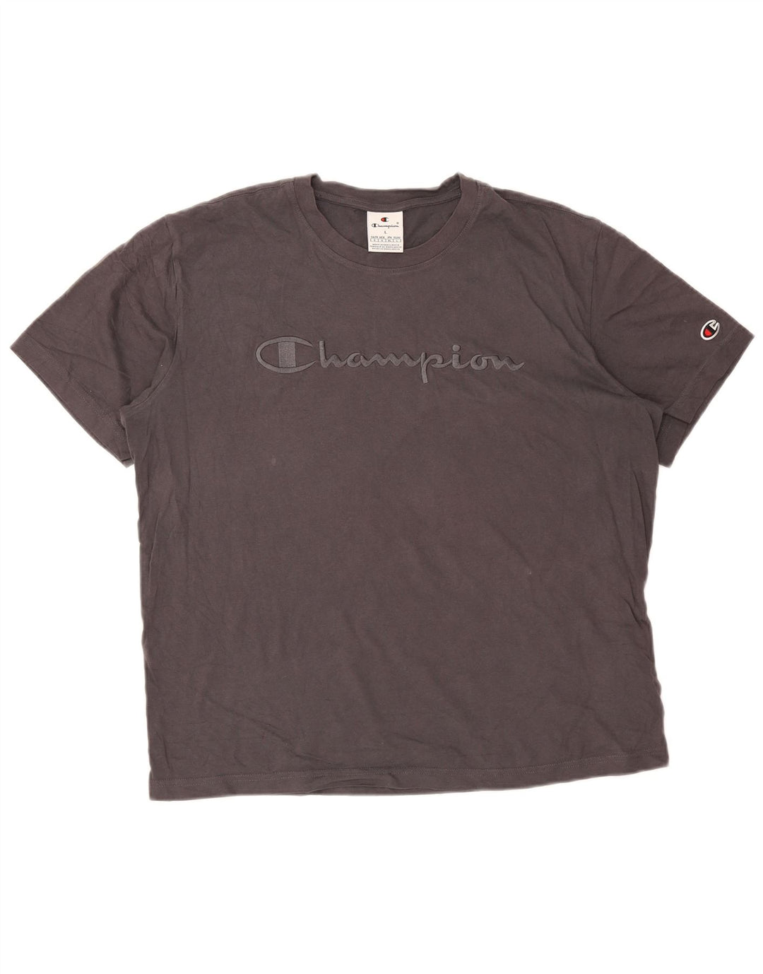 Męski T-shirt Champion z grafiką, duży, szary, bawełniany
