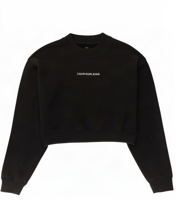 Damska bluza Calvin Klein Jeans Crop Graphic Jumper UK 10 Small Black