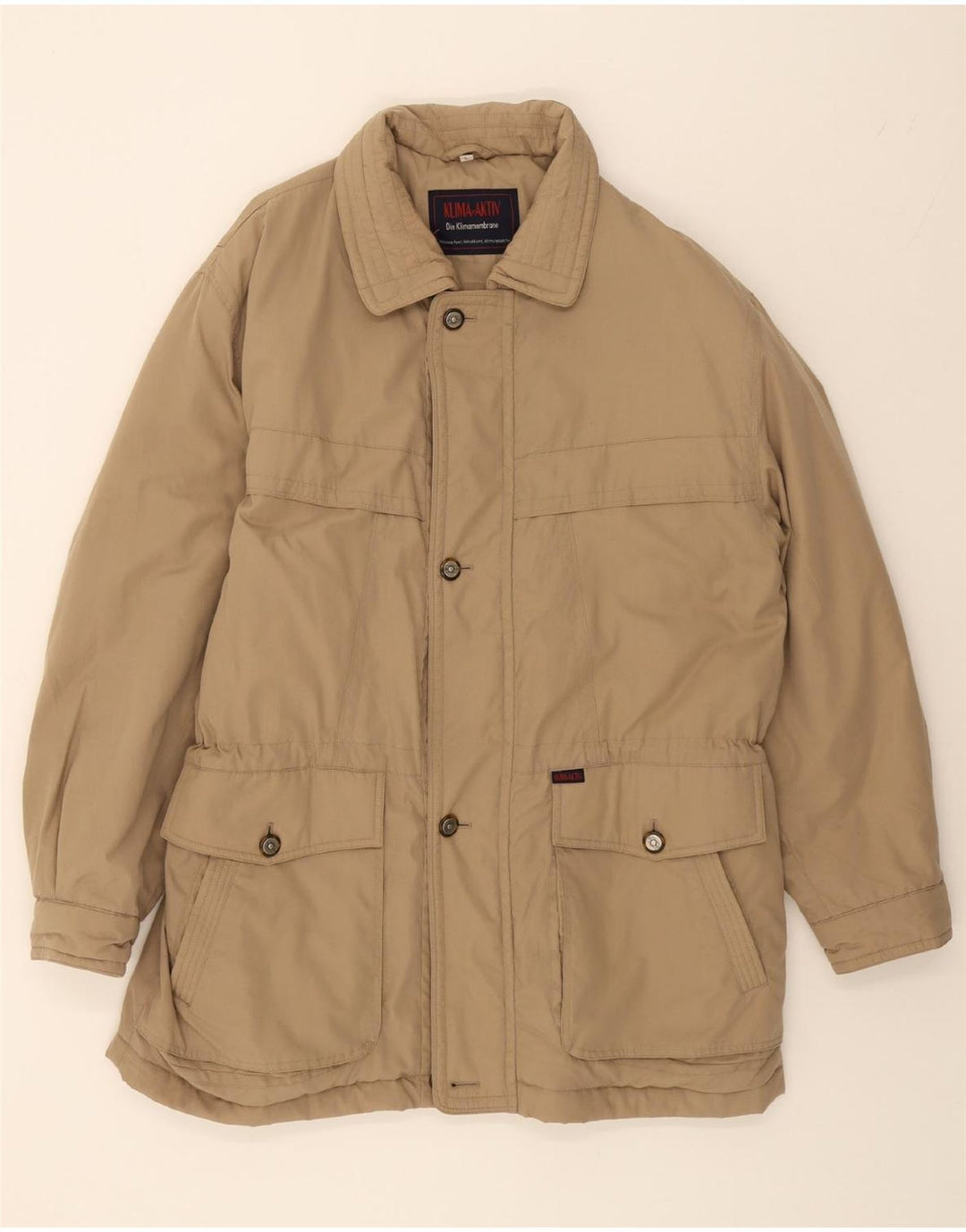 KLIMA Mens Windbreaker Coat UK 40 Large Beige Polyester Vintage Klima and Second-Hand Klima from Messina Hembry 