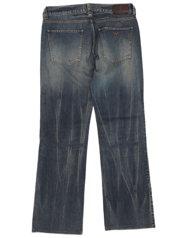 ARMANI Męskie jeansy Bootcut o regularnym kroju W33 L32 Niebieskie bawełniane