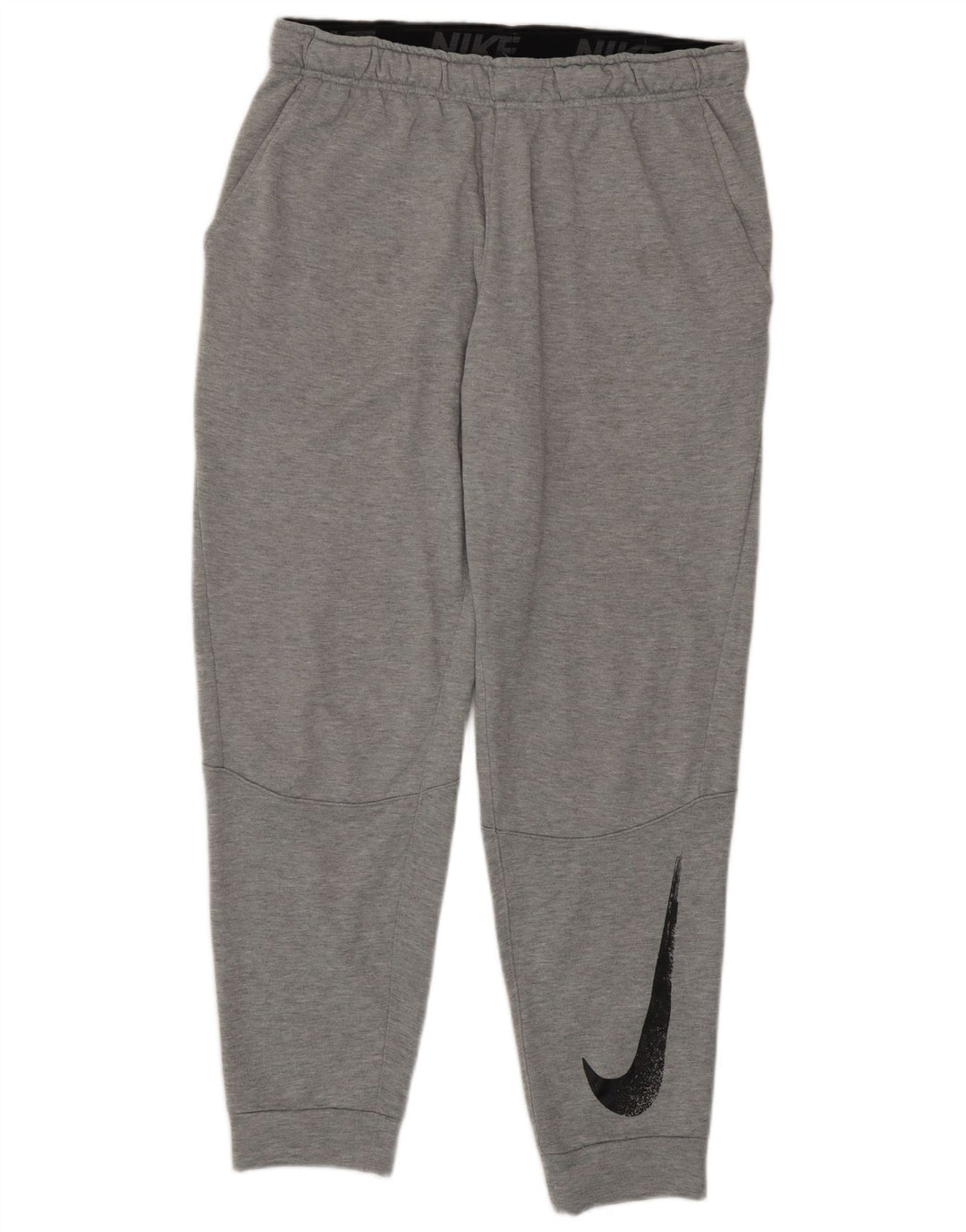 Męskie spodnie dresowe Nike Dri Fit Graphic, duże, szare, poliestrowe