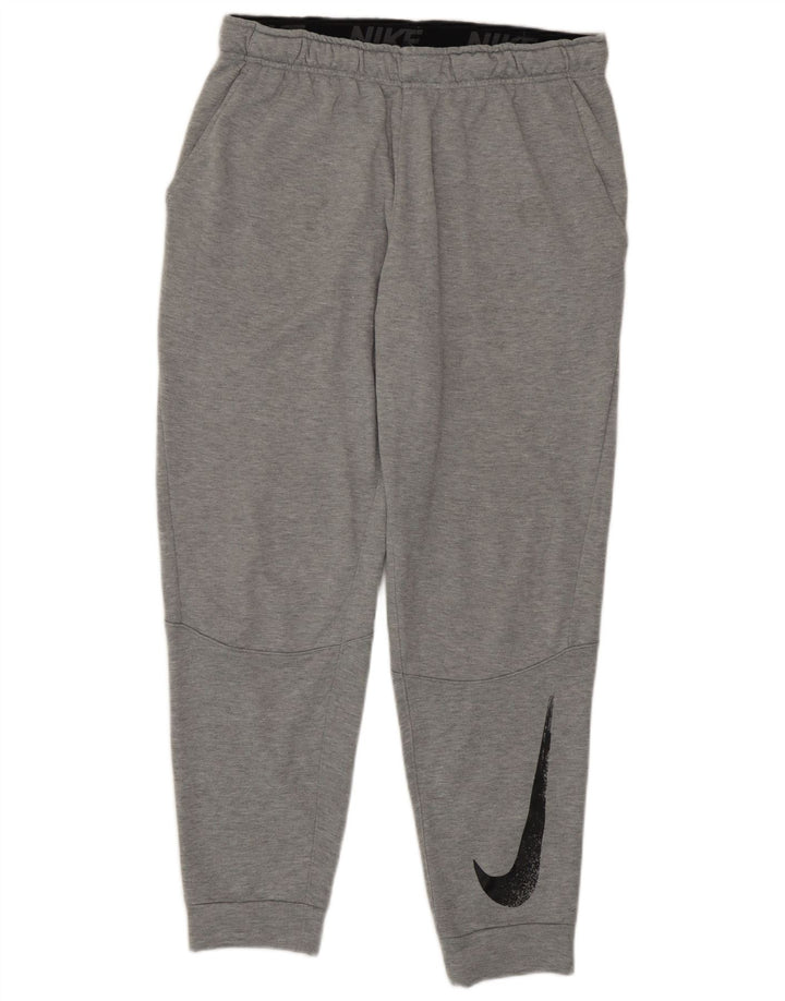 Męskie spodnie dresowe Nike Dri Fit Graphic, duże, szare, poliestrowe