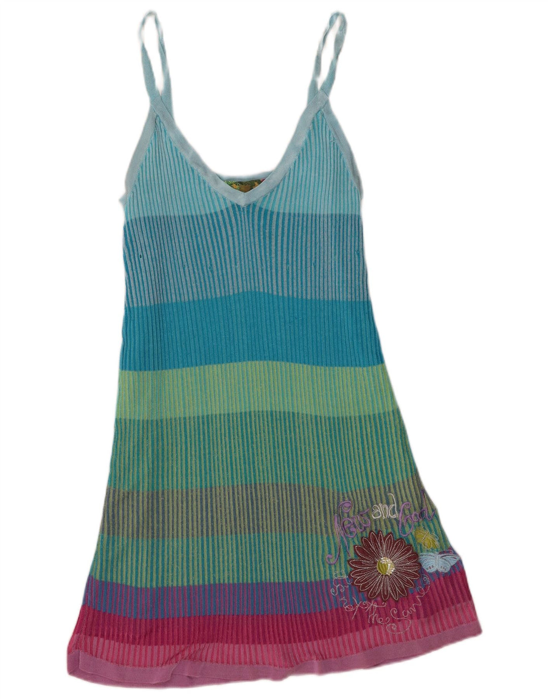 Damska sukienka letnia Desigual UK 4 XS w wielokolorowe paski
