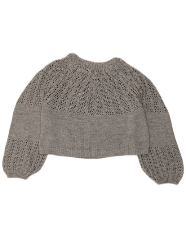 Topshop damski sweter typu oversize z dekoltem w łódkę, UK 8, mały, szary