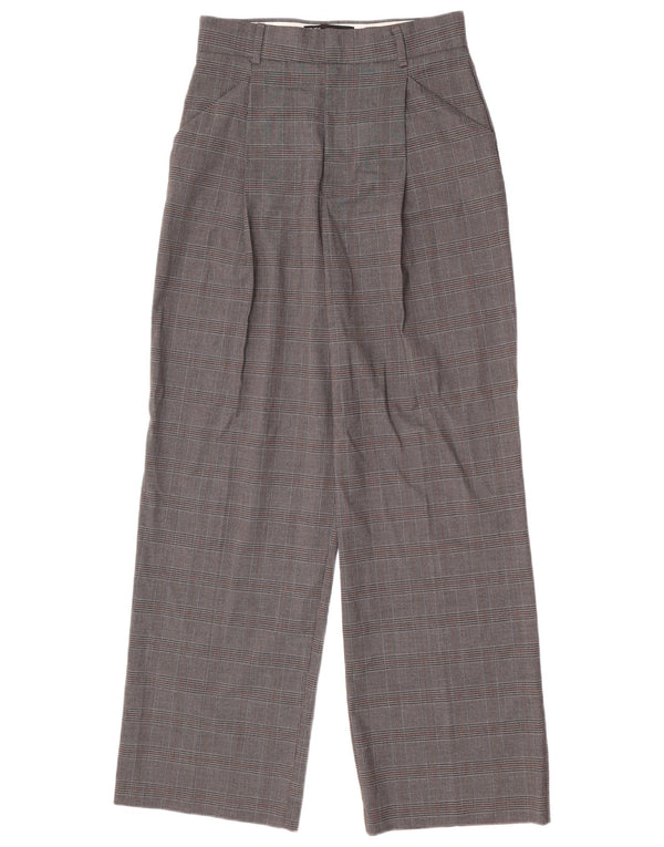 Damskie spodnie z szerokimi nogawkami Zara UK 8 Small W26 L30 Szara krata