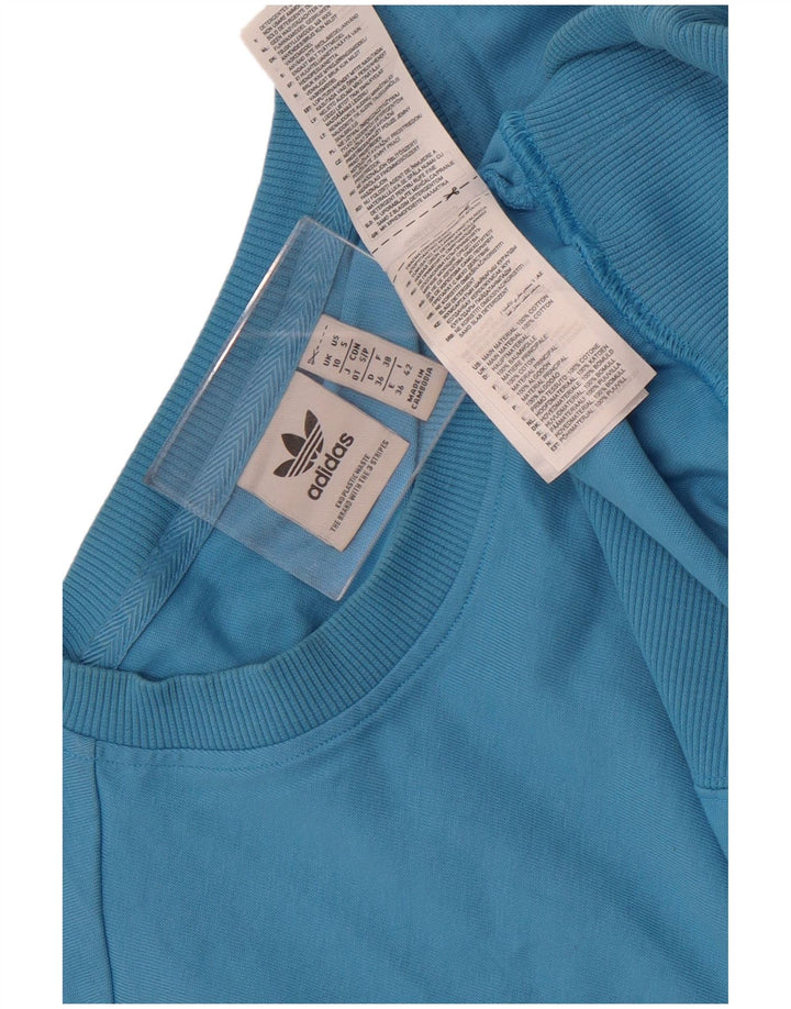 Damska bluza oversize Adidas z krótkim rękawem, UK 10, mała niebieska