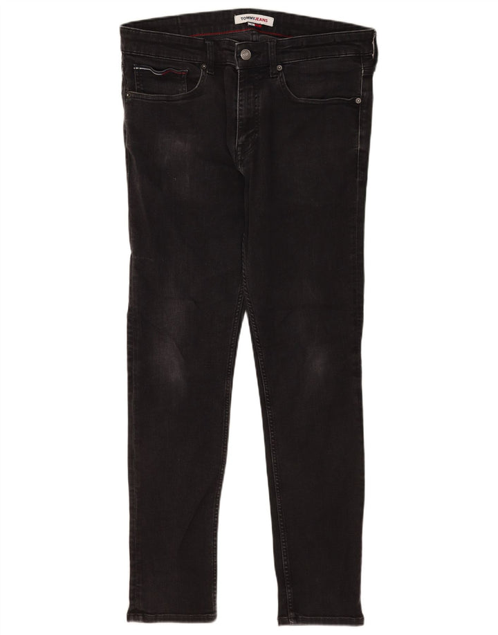 Męskie jeansy slim fit Tommy Hilfiger W34 L29 Czarna bawełna