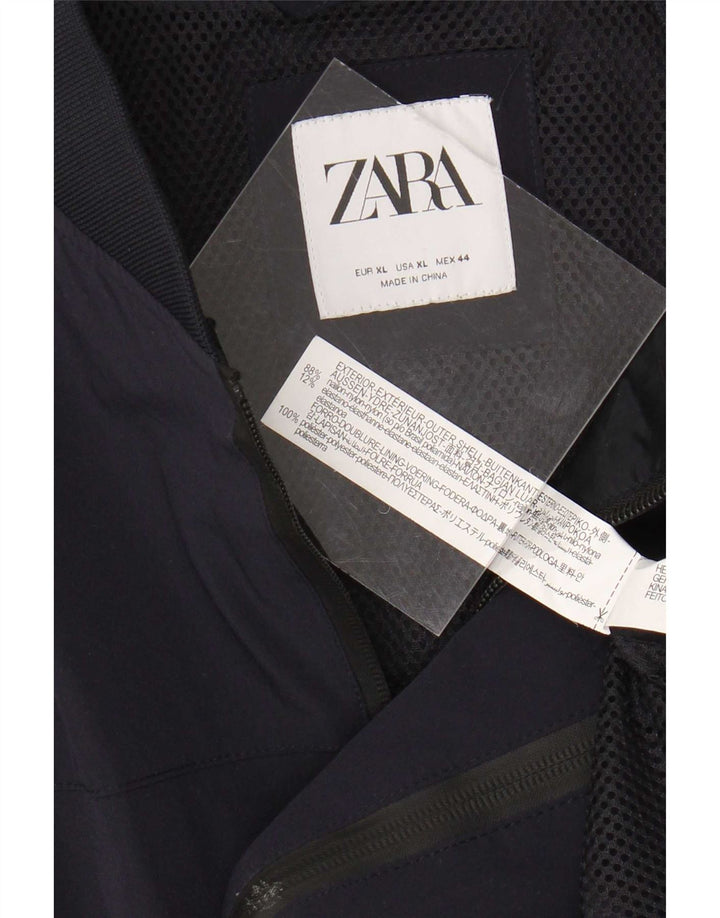 Męska kurtka bomberka Zara IT 44 XL, granatowa, nylonowa