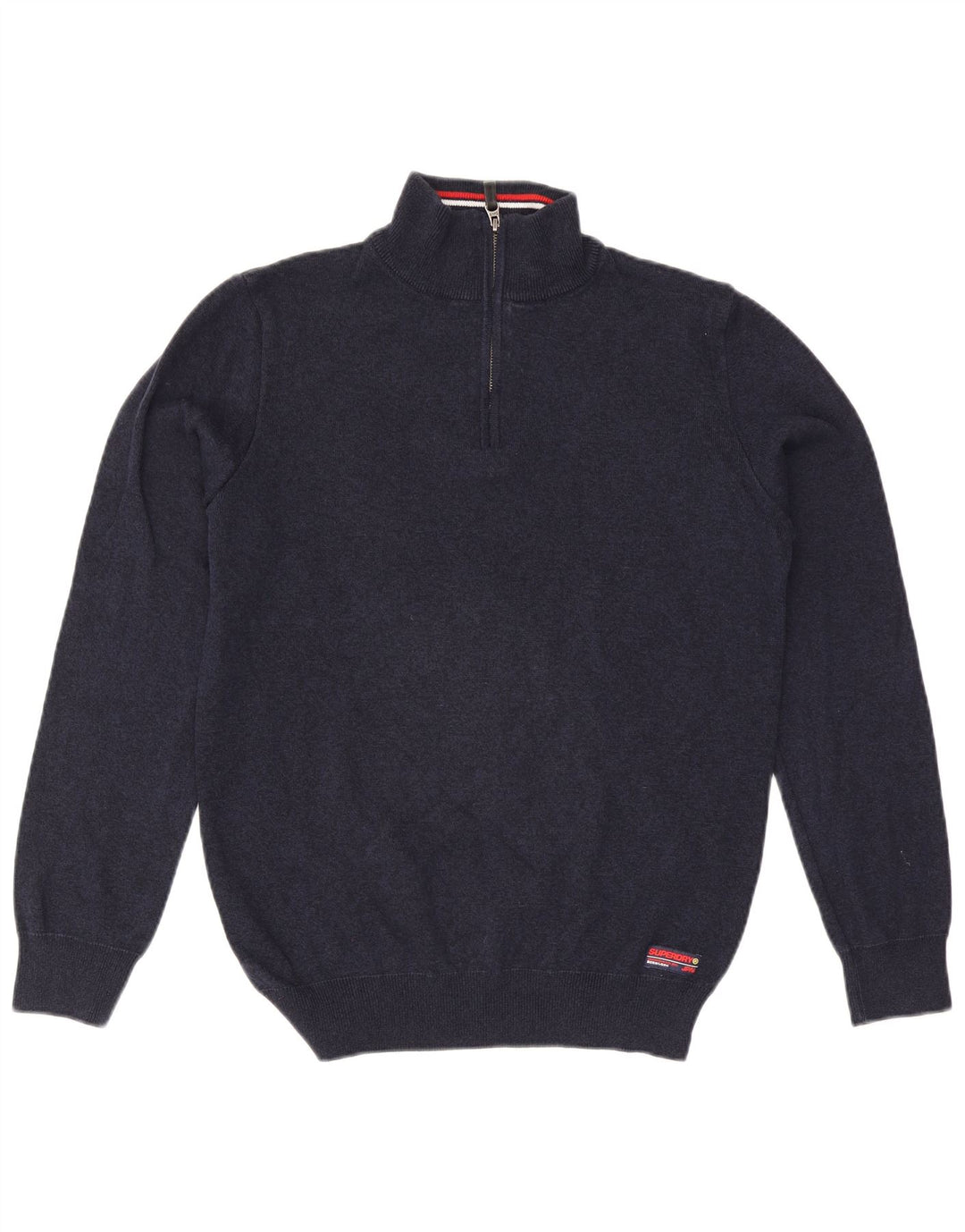 Męski sweter z zamkiem błyskawicznym Superdry, duży, granatowy, bawełniany