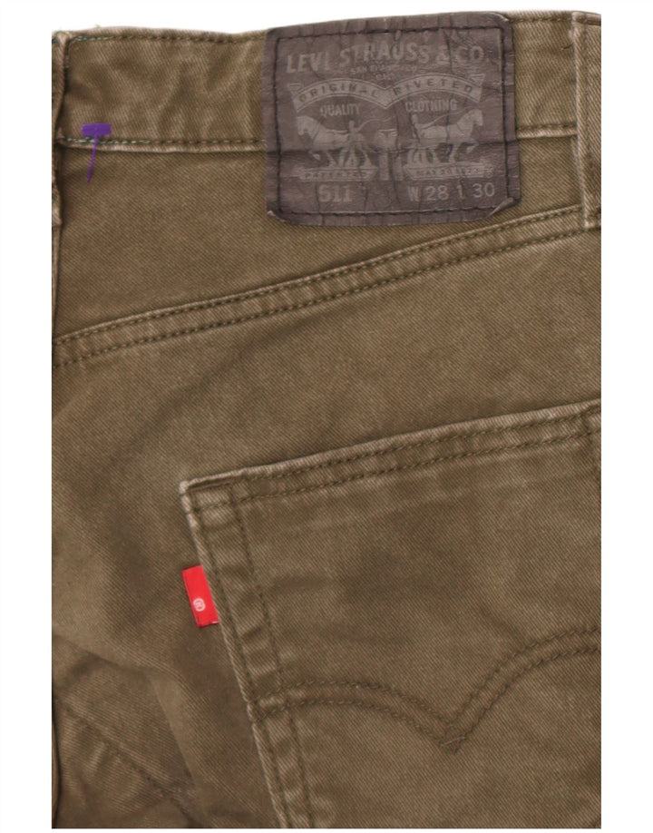 Męskie jeansy Levi's 511 Slim W28 L26 Zielona bawełna