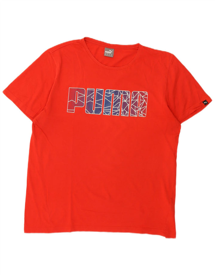 Męska koszulka z grafiką Puma, góra XL, czerwona, bawełniana