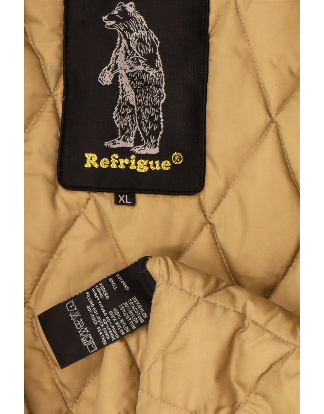 Męska ocieplana kurtka Refrigue UK 42 XL, beżowy nylon