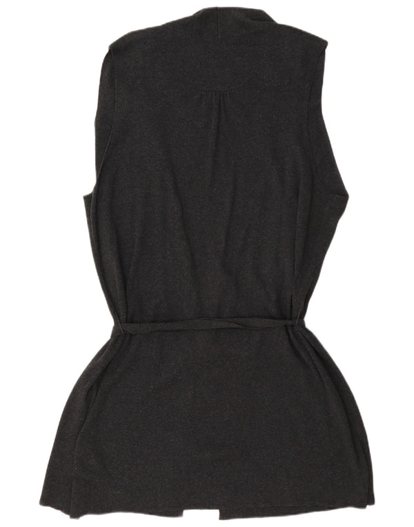 Marks & Spencer Womens Longline Sleeveless Cardigan Sweater UK 20 2XL Grey